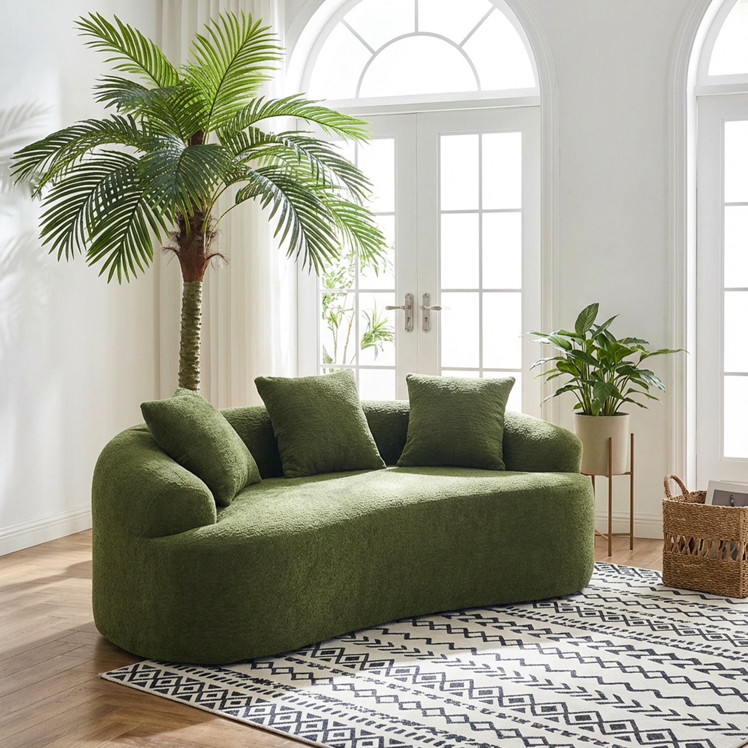 Curved Compressed Loveseat Sofa MS1-M