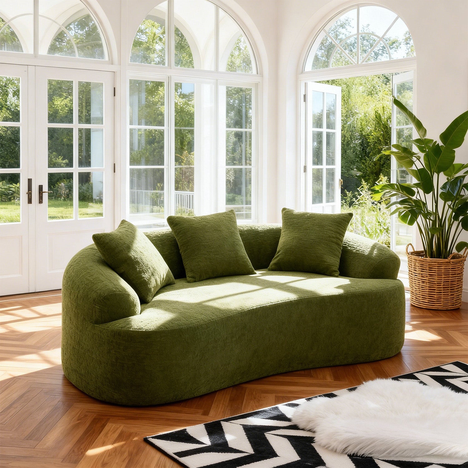 Curved Compressed Loveseat Sofa MS1-M