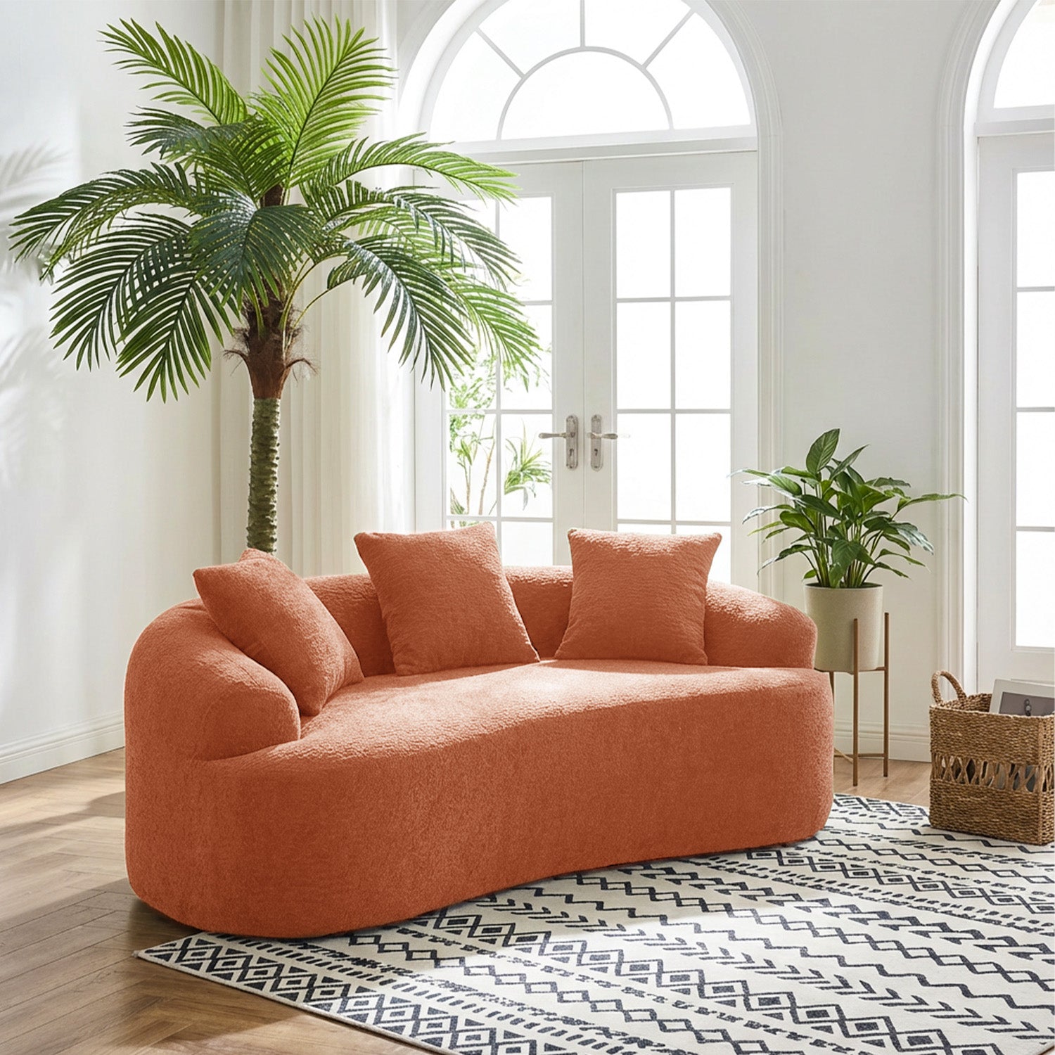 Curved Compressed Loveseat Sofa MS1-M