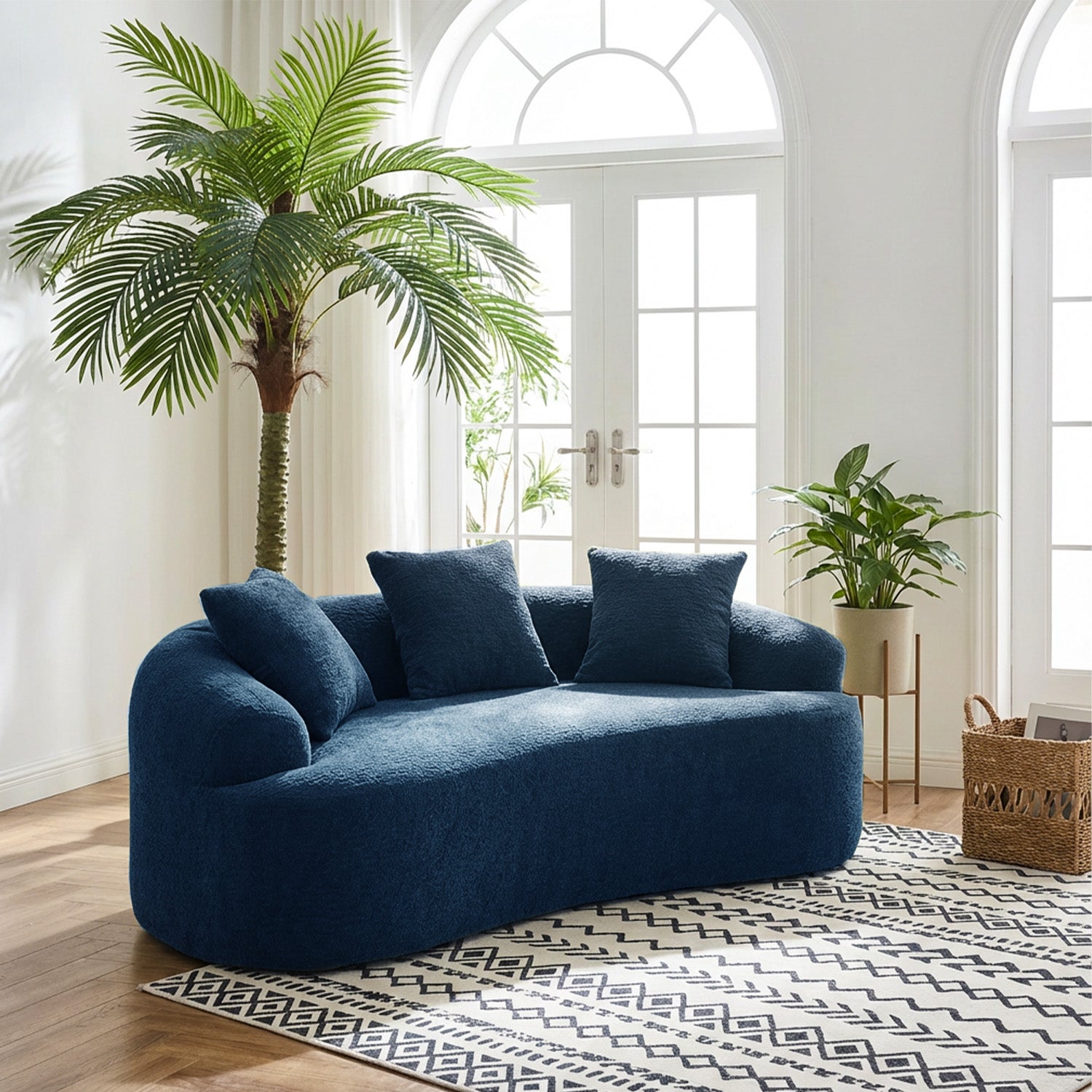 Curved Compressed Loveseat Sofa MS1-M