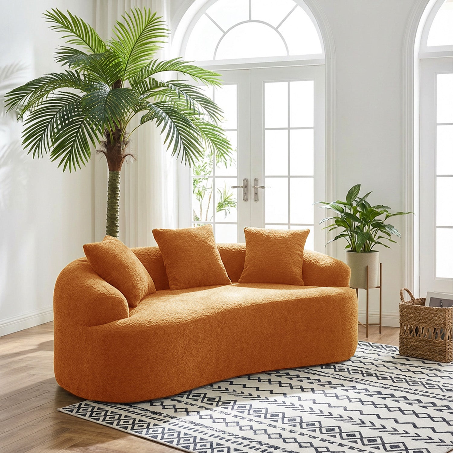 Curved Compressed Loveseat Sofa MS1-M