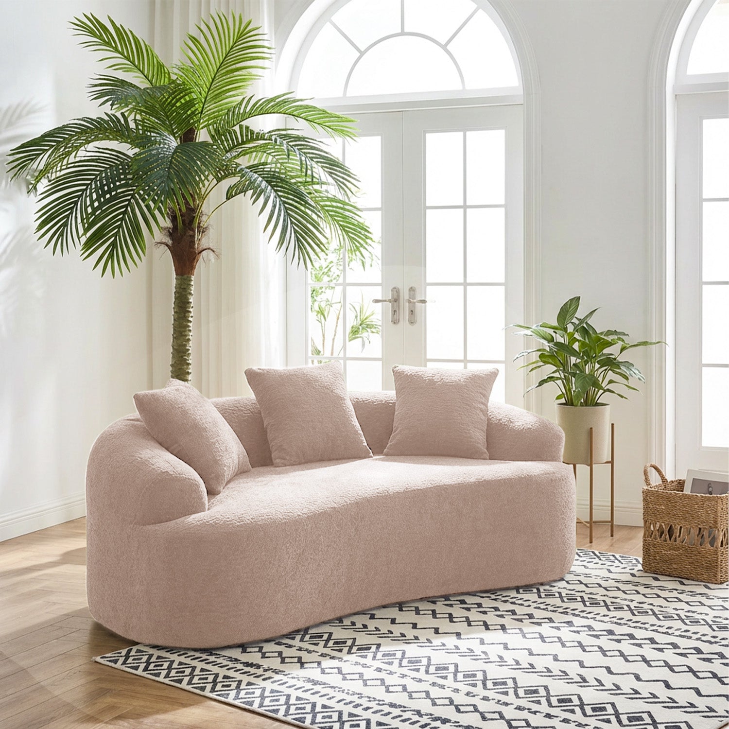 Curved Compressed Loveseat Sofa MS1-M