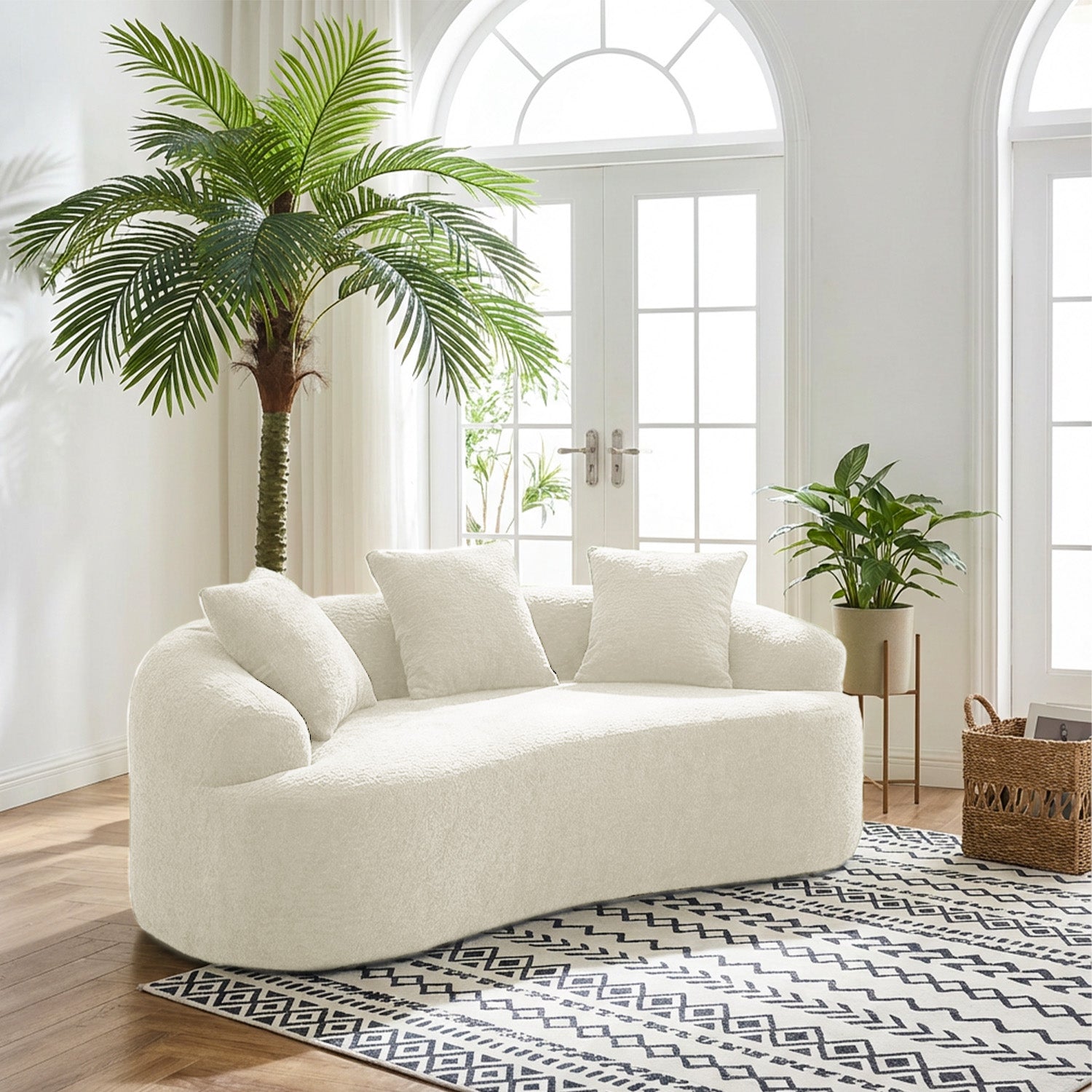 Curved Compressed Loveseat Sofa MS1-M