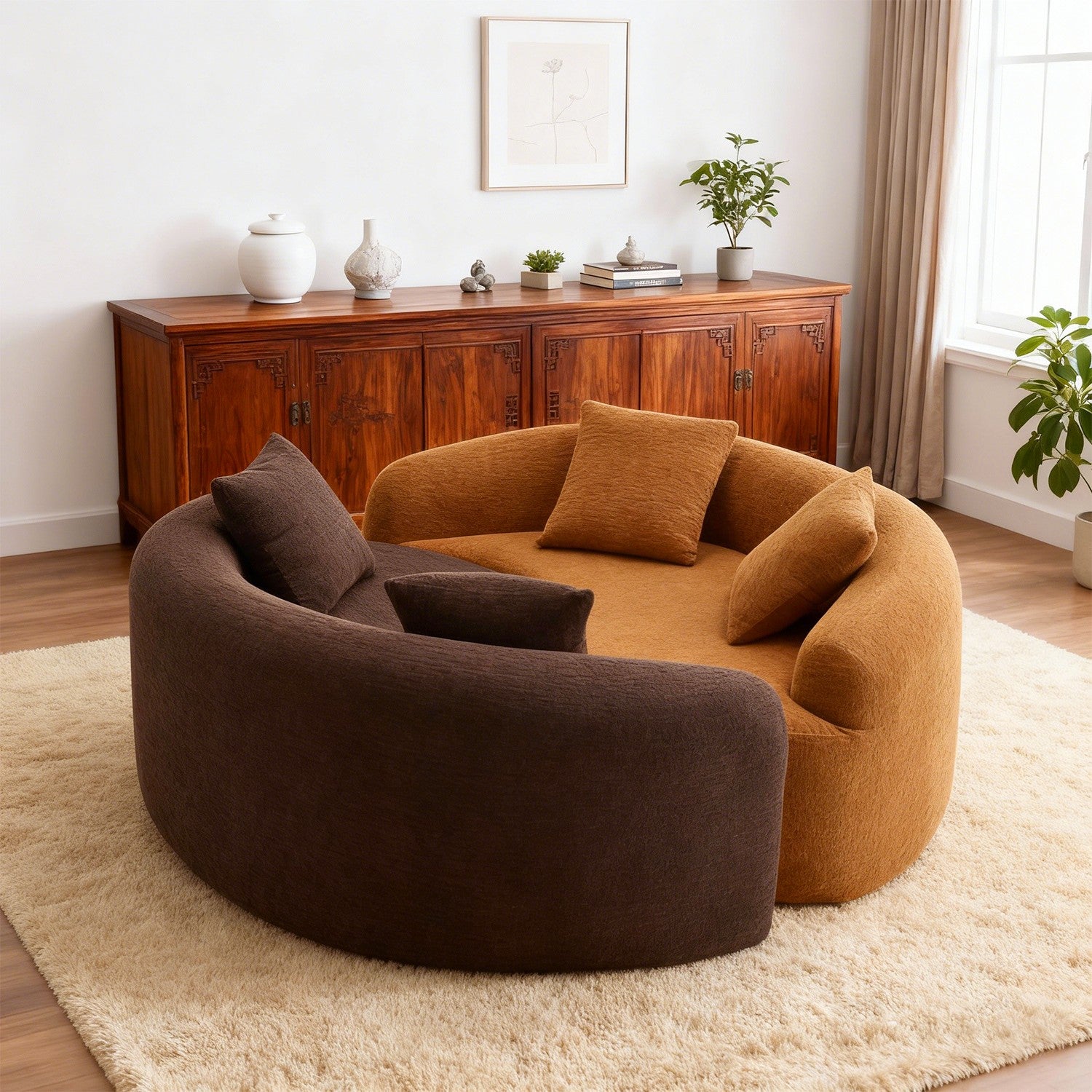 Curved Compressed Loveseat Sofa MS1-S
