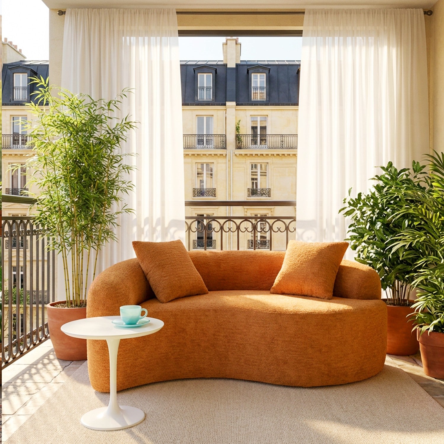 Curved Compressed Loveseat Sofa MS1-S