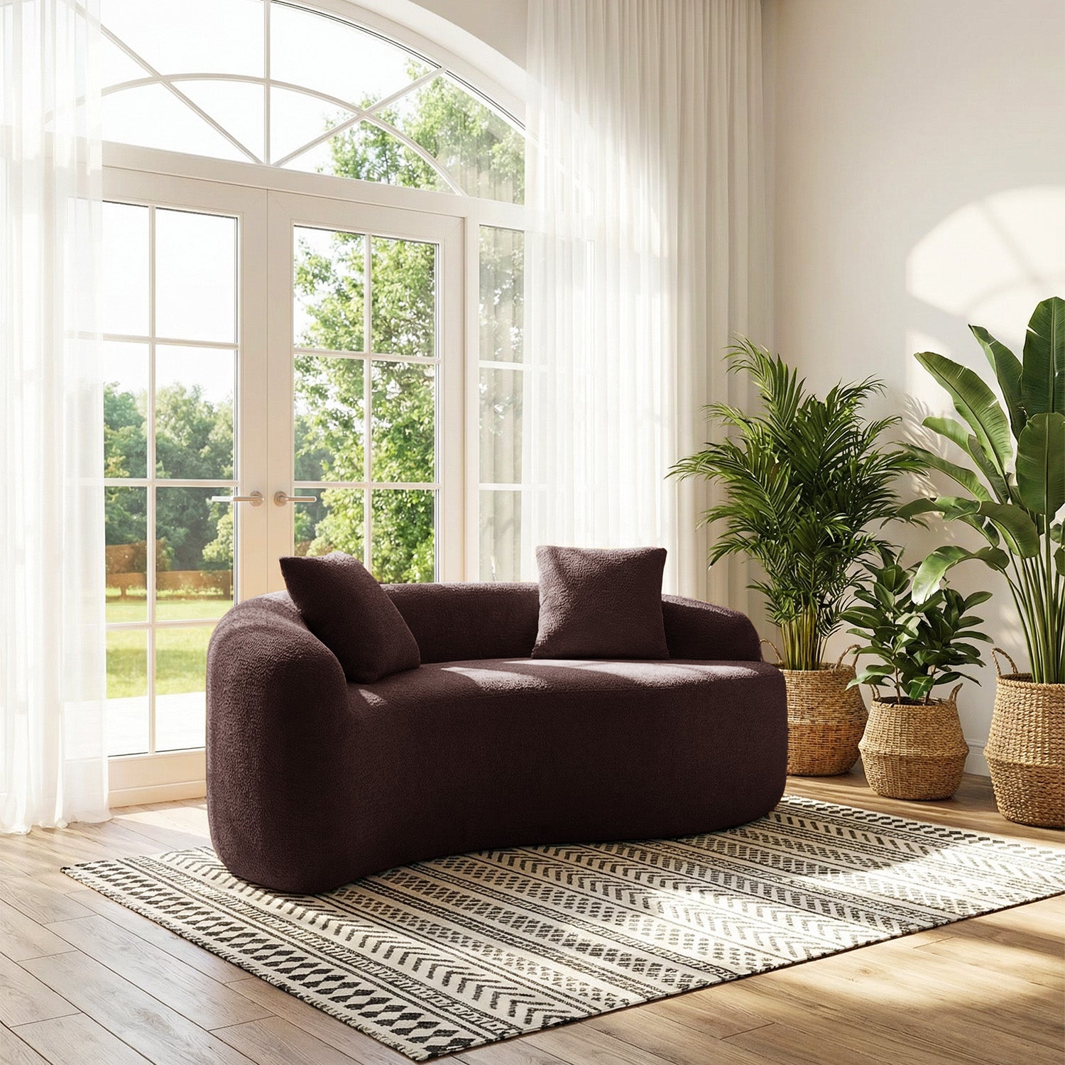 Curved Compressed Loveseat Sofa MS1-S