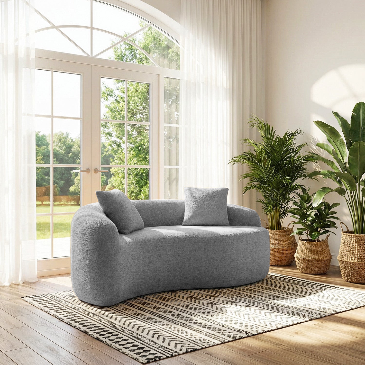 Curved Compressed Loveseat Sofa MS1-S