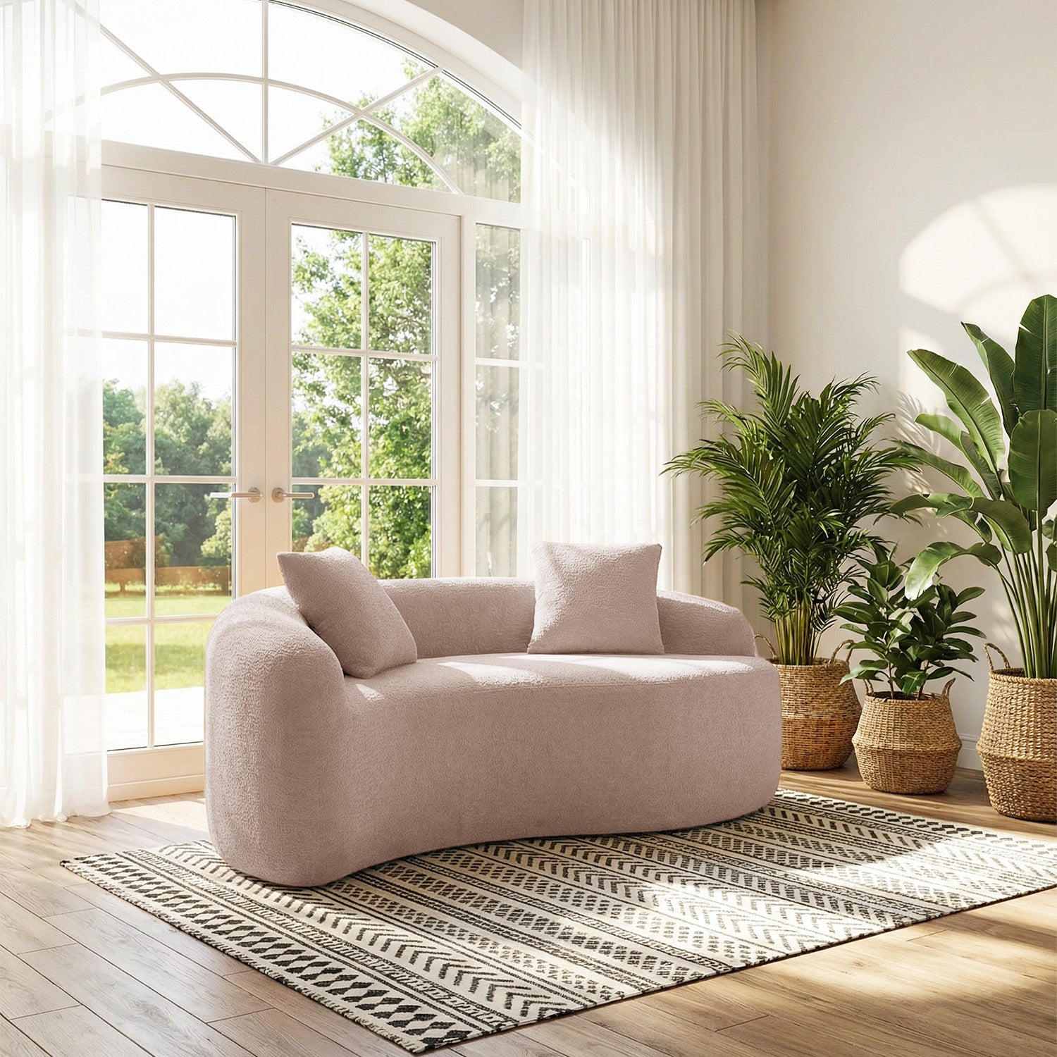 Curved Compressed Loveseat Sofa MS1-S