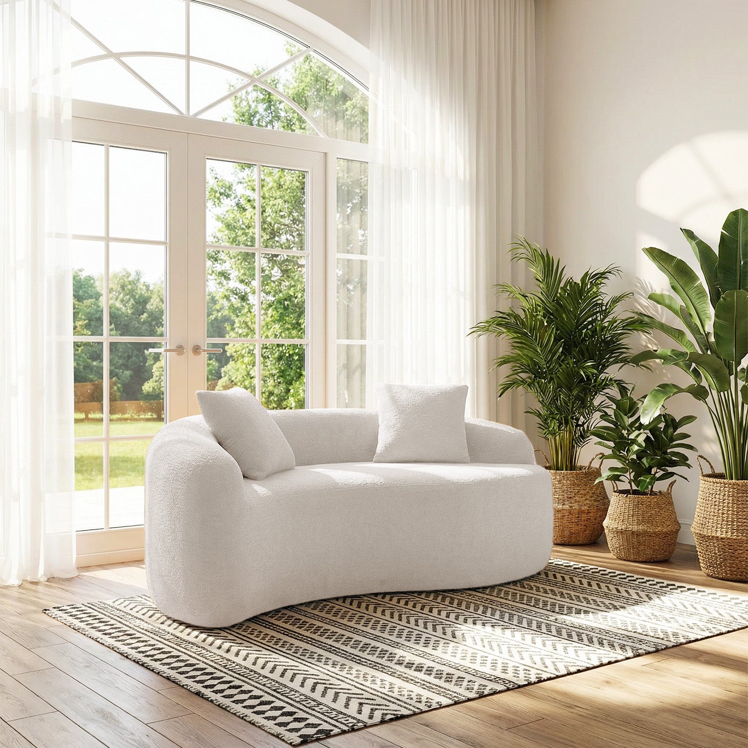 Curved Compressed Loveseat Sofa MS1-S