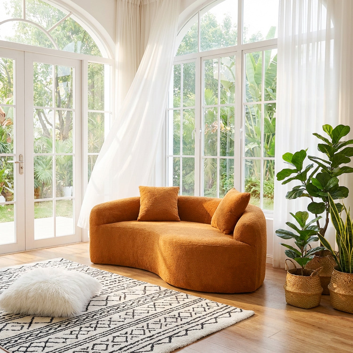 Curved Compressed Loveseat Sofa MS1-S