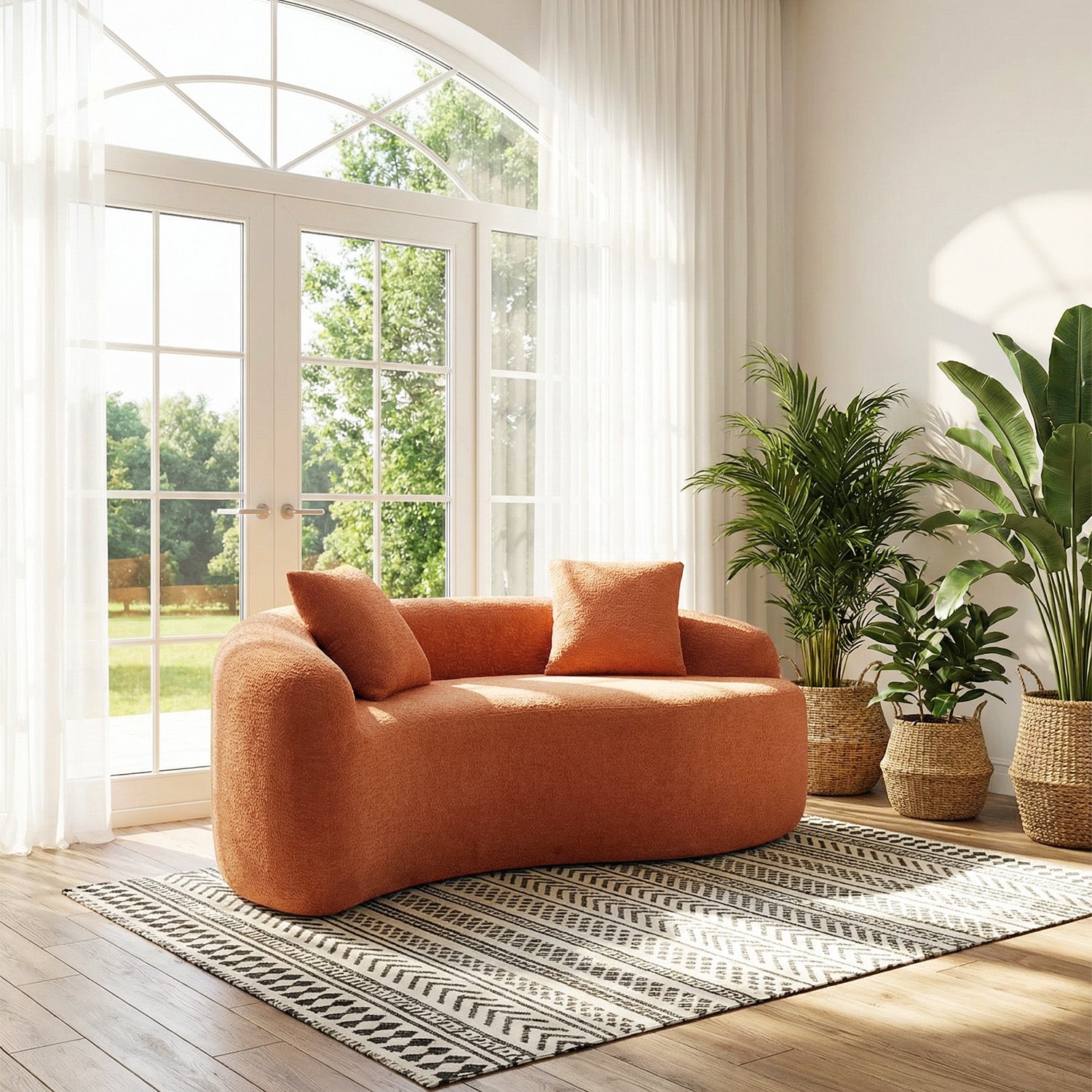 Curved Compressed Loveseat Sofa MS1-S