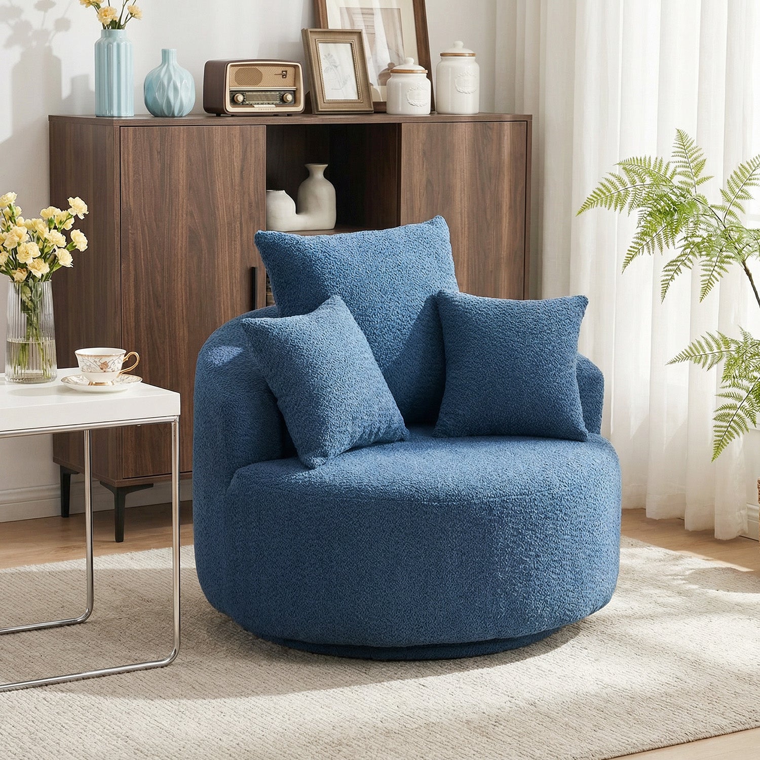 360° Swivel Accent Barrel Chair MS2