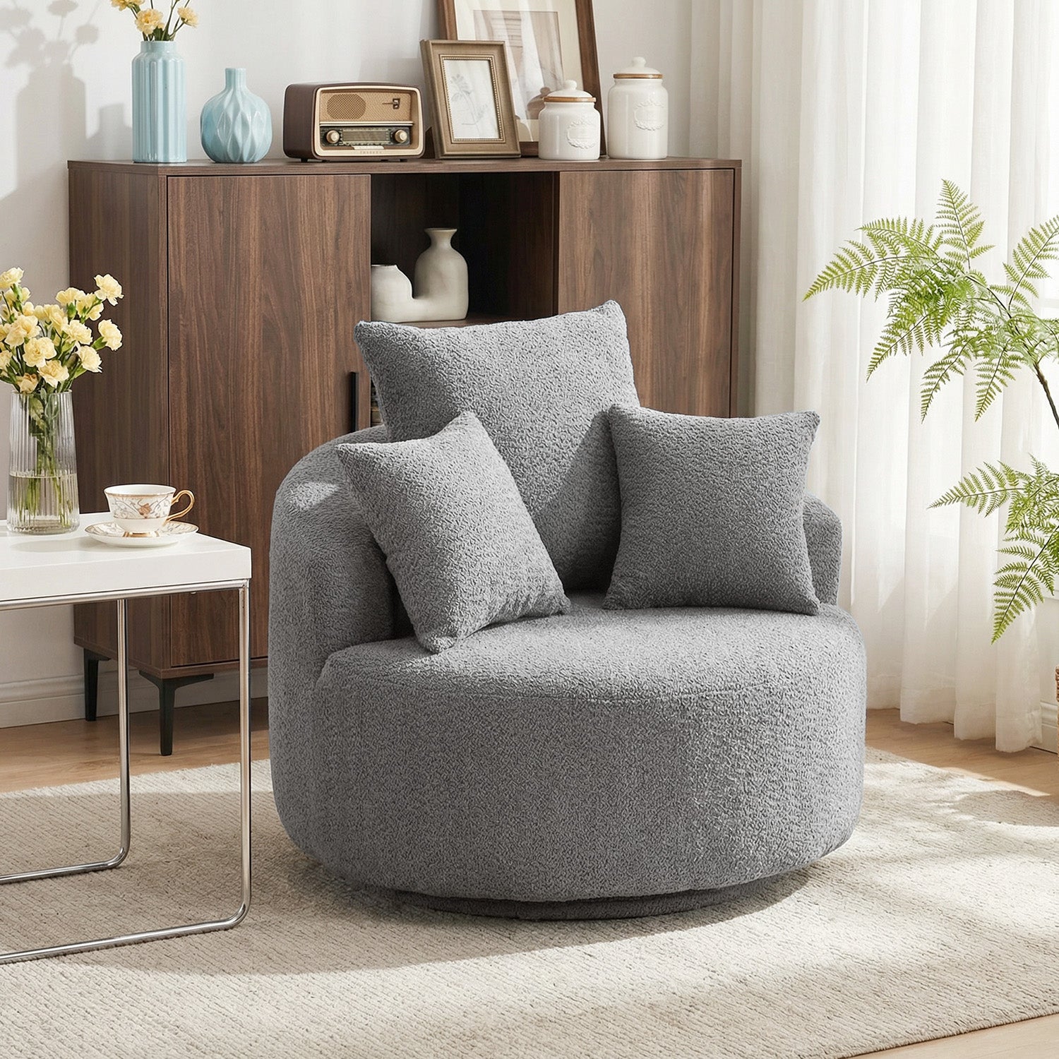 360° Swivel Accent Barrel Chair MS2