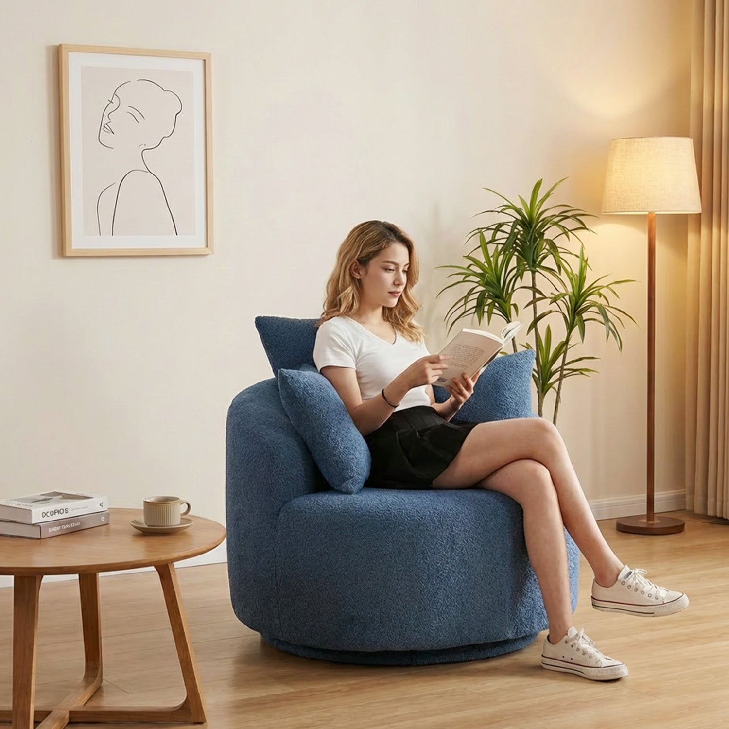 360° Swivel Accent Barrel Chair MS2