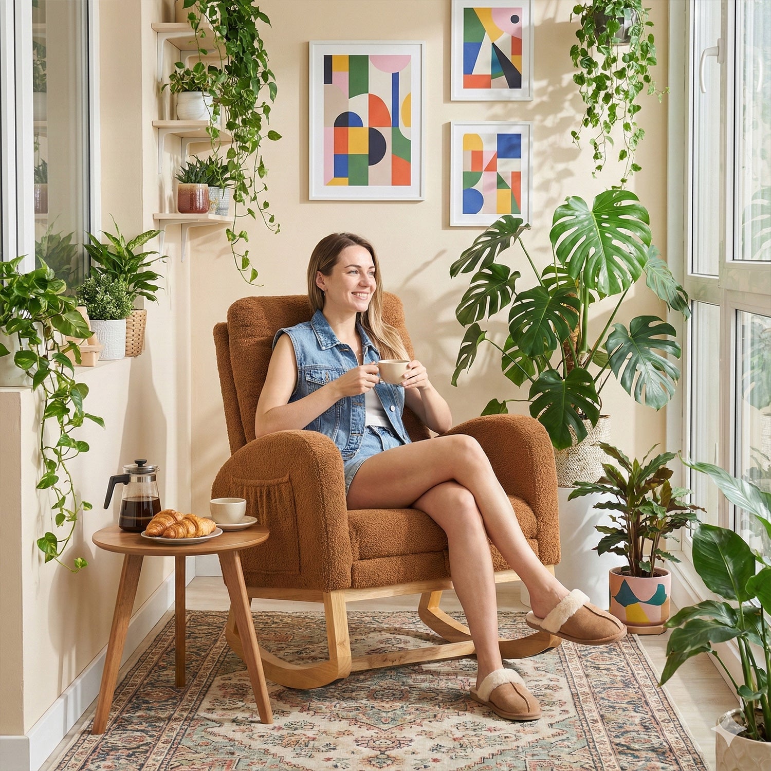 Accent Rocking Chair with Footrest RC1